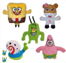 Kit Pelúcia Turma Bob Esponja Personagem Infantil Criança Brinquedo de Pelúcia - POIT&POIT