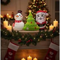 Kit pelúcias de natal/papai noel/arvore de natal boneco de neve
