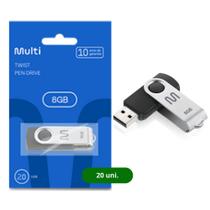 Kit Pen Drive Twist 8GB 20 unidades Preto Multi - PD587K Kit Pen Drive Twist 8GB 20 unidades Preto Multi - PD587K