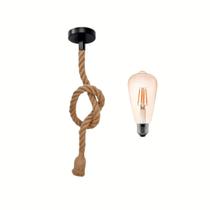 Kit pendente corda 1m e lâmpada decorativa st64 - ROYA