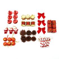 Kit Pendente Enfeite Decorativos de Natal 42 PÇS 8 Tipos