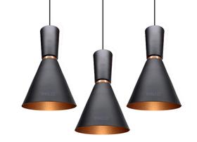 Kit Pendentes Malibu Estilo Bambola Cone Preto-Cobre Alumínio