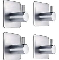 Kit Penduradores Aço Inox Gancho Toalha Bolsa Chaves 4 Unid