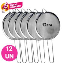 Kit Peneira 12cm Aço Inox Utensílio Cozinha Peneirar Polvilhar Coar Suco Capirinha Drink Jogo Kit Peneira 12cm Aço Inox Utensílio Cozinha Peneirar Polvilhar Coar Suco Capirinha Drink Jogo