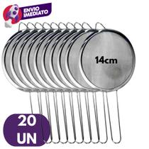 Kit Peneira 14cm Aço Inox Utensílio Para Cozinha Peneirar Polvilhar Coar Jogo