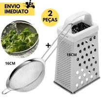 Kit Peneira e Ralador de Inox para Coar Sucos e Fatiar Ralar Legumes Ideal p/ Cozinhas Restaurantes Kit Peneira e Ralador de Inox para Coar Sucos e Fatiar Ralar Legumes Ideal p/ Cozinhas Restaurantes