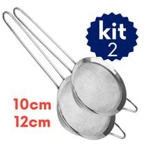 Kit Peneira Inox Malha Fina 8cm 10cm 12cm Coador Coar Escorrer Óleo Bebida Chá Cozinha Kit Peneira Inox Malha Fina 8cm 10cm 12cm Coador Coar Escorrer Óleo Bebida Chá Cozinha