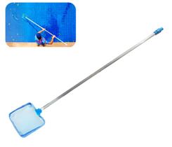 Kit Peneira Metálica Cata Folhas Cabo Telescópico De Alumínio 3m Limpeza Piscina - Netuno
