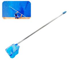 Kit Peneira Metálica Pelicano Cabo Telescópico De Alumínio 3m Limpeza Piscina - Netuno