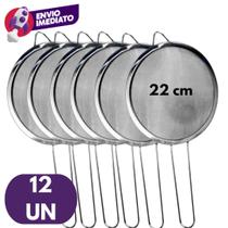 Kit Peneiras 22cm Aço Inox Utensílio Para Cozinha Polvilhar Coador Jogos Com 12, 15 ou 20Un