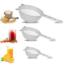 Kit peneiras coador de cozinha conjunto 3 peças