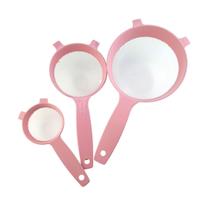 Kit Peneiras de Plástico Rosa 3 peças - Mini, Pequena e Média