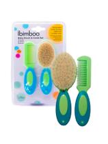 Kit Pente E Escova Cerdas Naturais Azul - Ibimboo