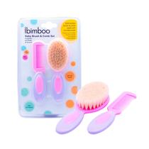 Kit Pente E Escova Cerdas Naturais Rosa Ibimboo 1717P Kit Pente E Escova Cerdas Naturais Rosa Ibimboo 1717P