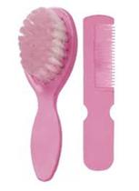 Kit Pente e Escova de Cabelo Bebê Infantil - Rosa