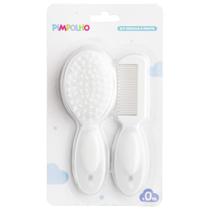 Kit pente e escova pimpolho branco para cuidados do bebê Kit pente e escova pimpolho branco para cuidados do bebê