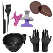 Kit Pente Pincel Cumbuca Piranha Luva Protetor - Santa Clara