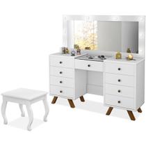 Kit Penteadeira Com Banqueta Em Mdf Branco