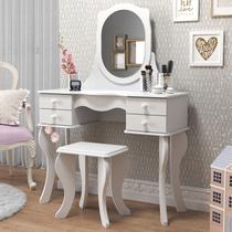 Kit Penteadeira Princesa com Espelho e Banqueta 4 Gavetas Estilo Provençal Vintage Maquiagem menina infantil decoração de quarto Kit Penteadeira Princesa com Espelho e Banqueta 4 Gavetas Estilo Provençal Vintage Maquiagem menina infantil decoração de quarto