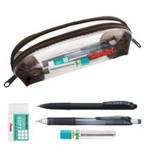 Kit Pentel Pencase com Estojo, Lapiseira, Grafite e Borracha