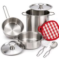 Kit Pequeno Chef Com Panelas Tampas Utensílios De Cozinha De Verdade Kit Pequeno Chef Com Panelas Tampas Utensílios De Cozinha De Verdade