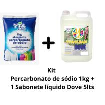Kit percarbonato de sódio 1kg + sabonete líquido dove 5lts