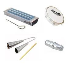 Kit percussão agogo to015 + reco tr501 + tamborim tt416 + ganza tg550 torelli Kit percussão agogo to015 + reco tr501 + tamborim tt416 + ganza tg550 torelli