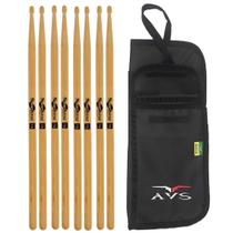 Kit Percussão Com 04 Pares De Baqueta Clássica Spanking 7A + Bag Capa Estojo Kit Percussão Com 04 Pares De Baqueta Clássica Spanking 7A + Bag Capa Estojo