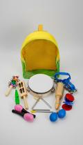 Kit Percussão Infantil 10 Instrumentos com Mochila Kit Percussão Infantil 10 Instrumentos com Mochila