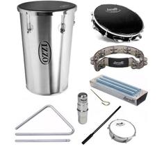 Kit Percussão Tantan Al + Pandeiros Reco Tamborim Triângulo+ - Izzo Torelli