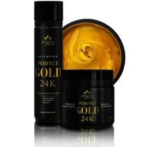 Kit perfect gold 24k amazon flowers hidratação alto impacto nutrição efeito teia 800gr Kit perfect gold 24k amazon flowers hidratação alto impacto nutrição efeito teia 800gr