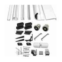 Kit Perfis e Acessorios P/ Box Banheiro Padrao 1,90m Altura x 1,00m Largura Branco VCB-F1B-100-BCO