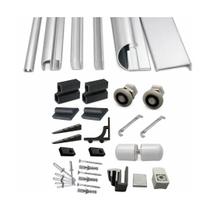 Kit Perfis e Acessorios P/ Box Banheiro Padrao 1,90m Altura x 1,80m Largura Fosco VCB-F1B-180-FCO