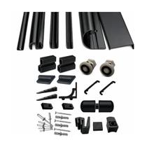 Kit Perfis e Acessorios P/ Box Banheiro Padrao 1,90m Altura x 1,80m Largura Preto VCB-F1B-180-PTO