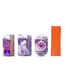 Kit Perfumado Completo: Difusor de Varetas 100ml Aromatizante p/ Armários e Gavetas Pano Microfibra