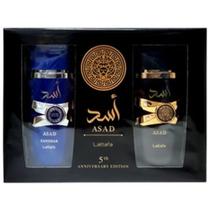 Kit perfume arabe asad preto + asad azul 2x100ml edp lattafa