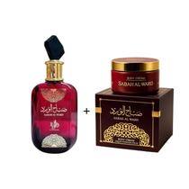 Kit Perfume Árabe Sabah Al Ward 100ml Creme Hidratante 200ml Original
