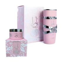 Kit Perfume Arabe Yara Rosa Lattafa Eau de Parfum 100ml e Creme Hidratante Corporal Yara Rosa 200g