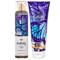 Kit Perfume Bath e Body Works Butterfly Body Splash e Creme Hidratante Importado Original