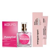Kit Perfume Beijável Feminino Pussycat e Gel Adstringente Com Ácido Hialurônico Energyze Apert - Kalya