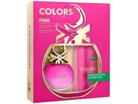 Kit Perfume Benetton Colors Pink Feminino 80ml - Eau de Toilette com Desodorante 2 Unidades