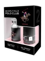 KIT PERFUME BEVERLY HILLS POLO CLUB SPORTS 2 MASCULINO 50ml + DESODORANTE ROLL ON 50ml