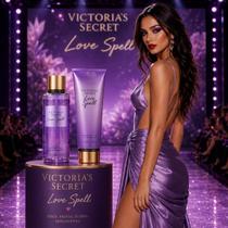 Kit Perfume Body Splash Com Creme Loção Hidratante Victorias Secret Love Spell Original Importado EUA