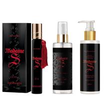 Kit Perfume Body Splash e Loção Hidratante Madame S Feminino Hidratação Mulher