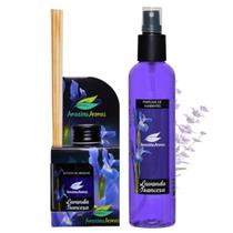 Kit Perfume + Difusor Aromatizador Ambientes Casa Quarto Lavanda Francesa Amazônia