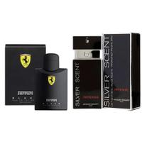Kit Perfume F&rrari Black 125ml + Perfume Silver Scent Intense Masculino 100ml Jacques Bogart