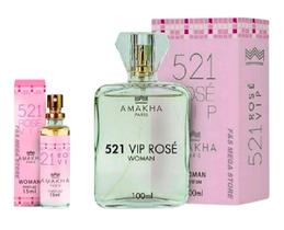 Kit Perfume Feminino 521 Vip Rose Amakha Paris 100Ml E 15Ml