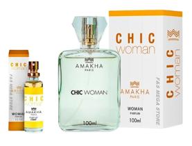 Kit Perfume Feminino Chic Woman Amakha Paris 100Ml E 15Ml Kit Perfume Feminino Chic Woman Amakha Paris 100Ml E 15Ml