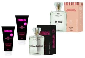 Kit Perfume Feminino Escandalosa Athena 100ml e Hidratante