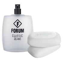 Kit Perfume Forum Classic Jeans Deo Colonia 100ml + 2 sabonetes